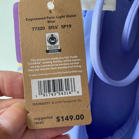 NWT Patagonia violet one piece swimsuit reverse - Picture 8 of 11